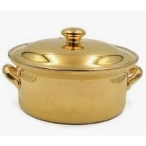 Hall Golden Glo 22 Karat Gold Casserole Dish